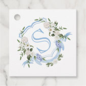 Aangepaste Monogram Ginger Jar Krans Bedankjes Labels (Voorkant)