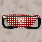 Aangepaste Monogram Gingham rood patroon geometris Heuptasje
