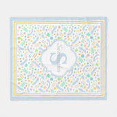 Aangepaste monogram Girl Fleece Blanket, medium (Voorkant (Horizontaal))