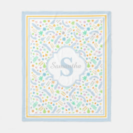 Aangepaste monogram Girl Fleece Blanket, medium Deken