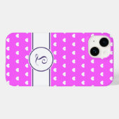 Aangepaste Monogram Girly Pink met schattige witte Case-Mate iPhone Case (Achterkant (horizontaal))