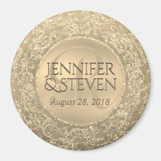 Aangepaste monogram Glam-zegel Magneet (Voorkant)