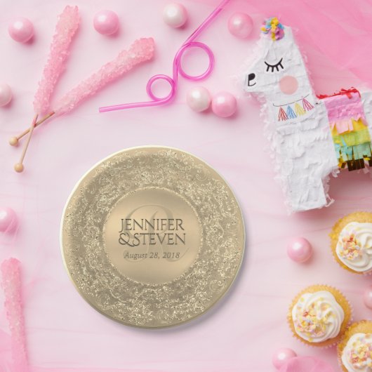 Aangepaste monogram Glam-zegel Papieren Bordje (Feest)