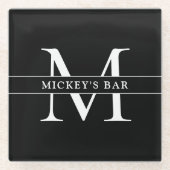 Aangepaste monogram glazen onderzetter (Voorkant)