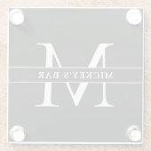 Aangepaste monogram glazen onderzetter (Achterkant)