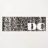 Aangepaste monogram glitter roos goud zwart abstra yogamat (Voorkant (horizontaal))