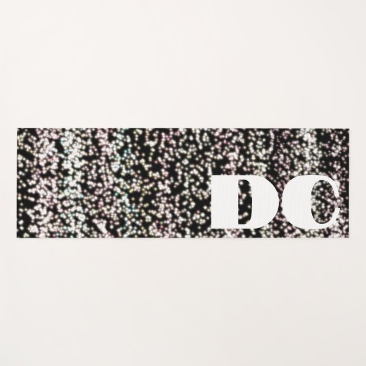 Aangepaste monogram glitter roos goud zwart abstra yogamat (Voorkant (horizontaal))