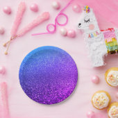 Aangepaste monogram  glitterring 3 ring papieren bordje (Feest)