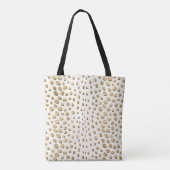Aangepaste Monogram Gold Cheetah Animal Print Tote Bag (Achterkant)
