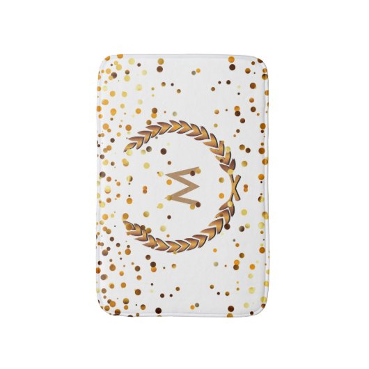 Aangepaste monogram Gold Glitter Confetti op maat Badmat (Voorkant Verticaal)