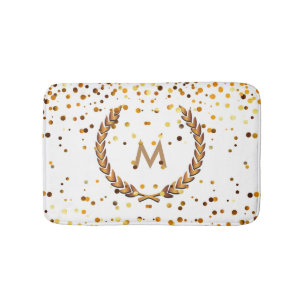 Aangepaste monogram Gold Glitter Confetti op maat Badmat
