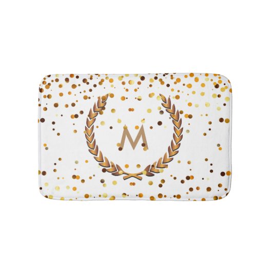 Aangepaste monogram Gold Glitter Confetti op maat Badmat (Voorkant)