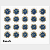 Aangepaste monogram Gold Seal Ronde Sticker (Vel)