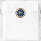 Aangepaste monogram Gold Seal Ronde Sticker (Tas)
