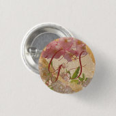 Aangepaste monogram Gold Shimmer Floral-ontkoppeli Ronde Button 3,2 Cm (Voorkant /achterkant)