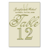 Aangepaste Monogram Gold Table Kaart (Achterkant)