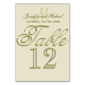 Aangepaste Monogram Gold Table Kaart (Voorkant)