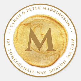 Aangepaste monogram Gold ticker Ronde Sticker