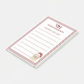 Aangepaste Monogram Golden Retriever Holiday Gift  Post-it® Notes (Schuin)