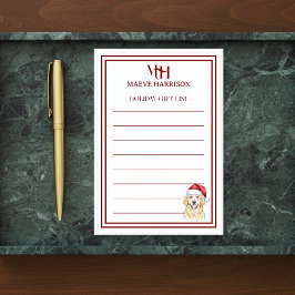 Aangepaste Monogram Golden Retriever Holiday Gift  Post-it® Notes