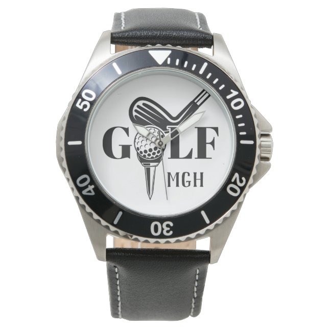 Aangepaste monogram golf horloge (Voorkant)