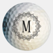 Aangepaste monogram golfbal Sticker (Voorkant)