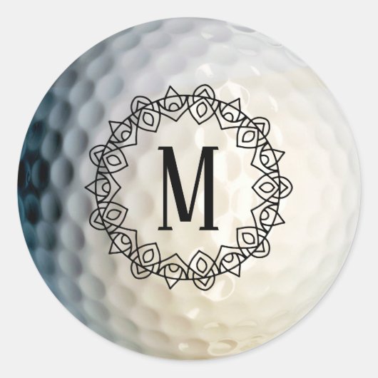 Aangepaste monogram golfbal Sticker (Voorkant)
