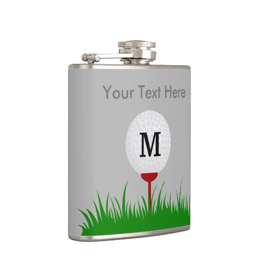 Aangepaste monogram Golfbalkolf Heupfles (Rechts)