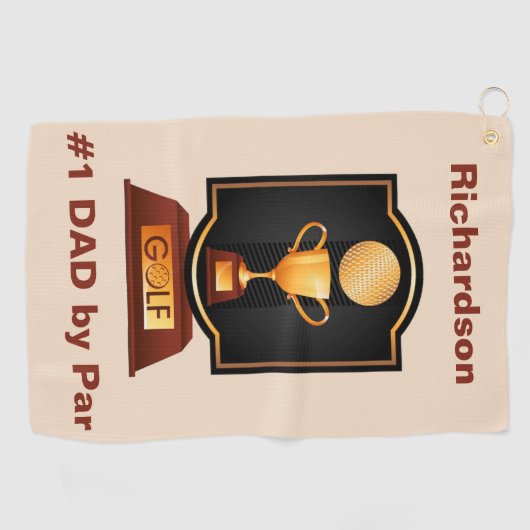 Aangepaste monogram Golfhanddoek voor papa (Horizontaal)