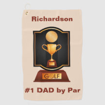 Aangepaste monogram Golfhanddoek voor papa