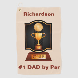 Aangepaste monogram Golfhanddoek voor papa
