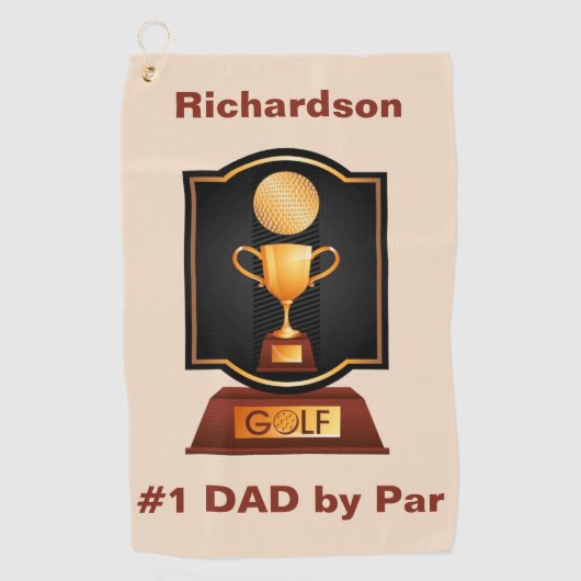 Aangepaste monogram Golfhanddoek voor papa (Voorkant)