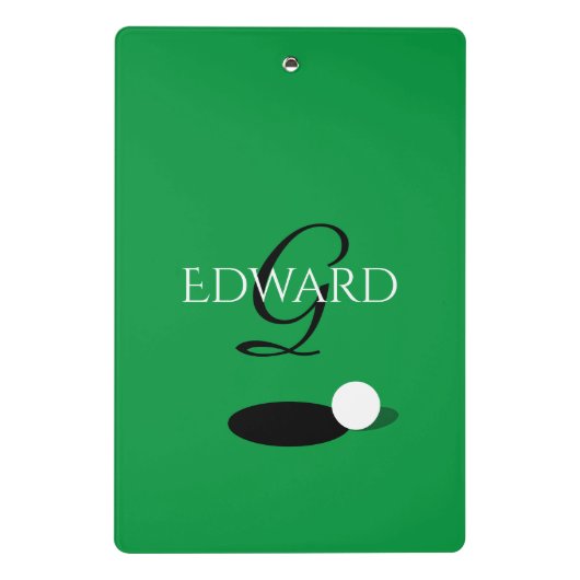 Aangepaste monogram golfkaarthouder mini klembord (Achterkant)