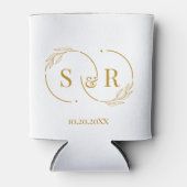 Aangepaste Monogram Goud Script Bruiloft Logo Blikjeskoeler (Voorkant)