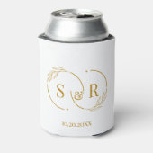 Aangepaste Monogram Goud Script Bruiloft Logo Blikjeskoeler (Blikje Achterkant)