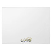 Aangepaste Monogram Gouden Initialen Witte Minimal Notitieblok (Voorkant)