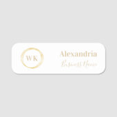 Aangepaste Monogram Gouden Typografie Werknemer Na Naamplaatje (Voorkant)