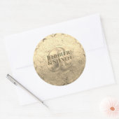 Aangepaste monogram goudglamour-zegel ronde sticker (Envelop)