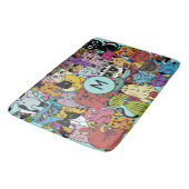 Aangepaste Monogram Grappige Katten Illustratie Badmat (Gekanteld)