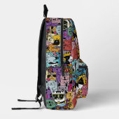 Aangepaste Monogram Grappige Katten Illustratie Bedrukte Rugzak (Links)