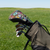 Aangepaste Monogram Grappige Katten Illustratie Golfheadcover (Insitu)