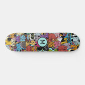 Aangepaste Monogram Grappige Katten Illustratie Persoonlijk Skateboard (Horizontaal)