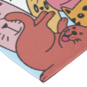 Aangepaste Monogram Grappige Katten Illustratie Tafelkleed (Gekanteld)