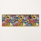 Aangepaste Monogram Grappige Katten Illustratie Yogamat (Achterkant (horizontaal))