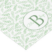 Aangepaste monogram Groen Fern Leaf Pattern Korte Tafelloper (Hoek)