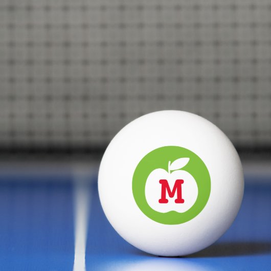 Aangepaste monogram groene appel pingpongbal (Net)