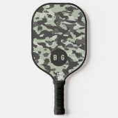 Aangepaste Monogram Groene Camo Pickleball Paddle (Voorkant)