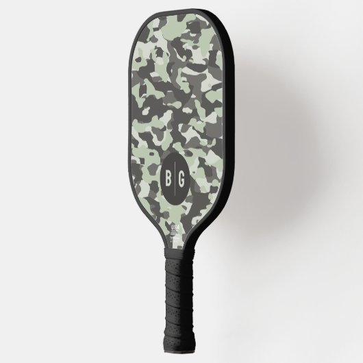 Aangepaste Monogram Groene Camo Pickleball Paddle (Links)
