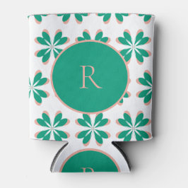 Aangepaste Monogram Groene Floral Blikjeskoeler