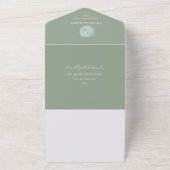 Aangepaste monogram groene kalligrafie bruiloft all in one uitnodiging (Buitenkant)